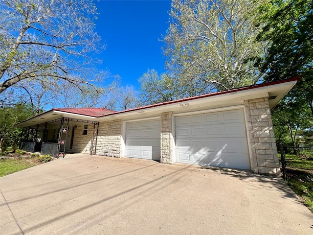 view of garage