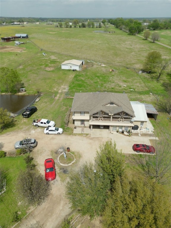 drone / aerial view with a rural view