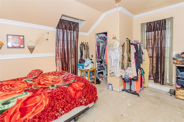 bedroom featuring crown molding