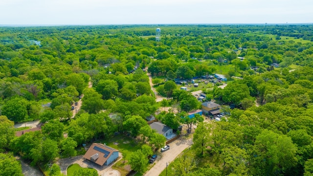 aerial view with a wooded view