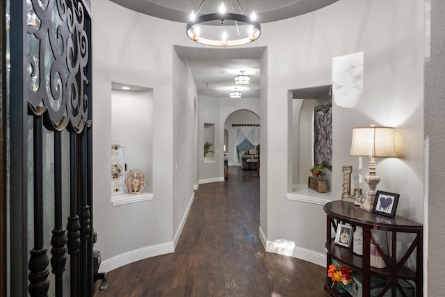 entrance foyer with dark hardwood / wood-style floors