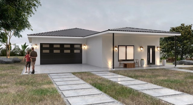 view of front facade featuring a garage