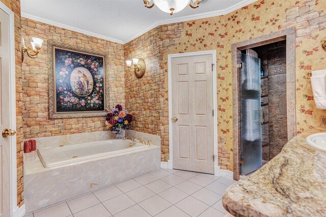 bedroom featuring ensuite bathroom, dark wood-type flooring, ornamental molding, a raised ceiling, and ceiling fan