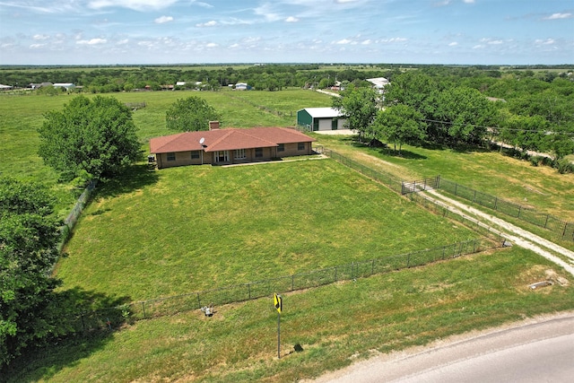 aerial view featuring a rural view