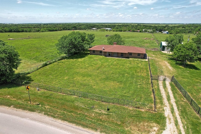 drone / aerial view featuring a rural view