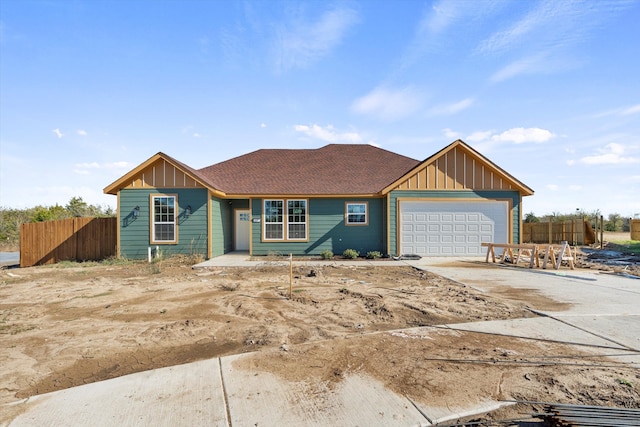 view of front of house with a garage