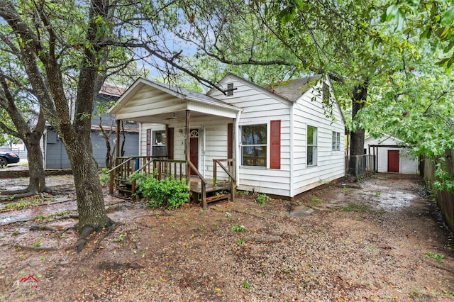 bungalow-style home with covered porch