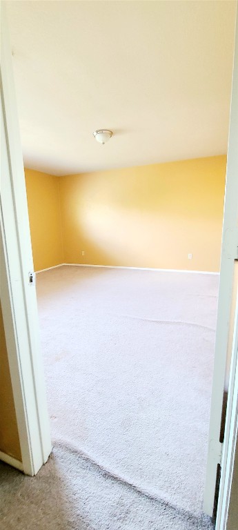 unfurnished room with light carpet