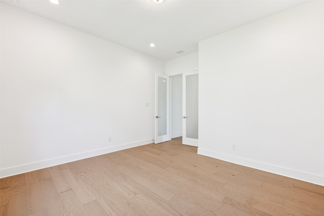 empty room featuring light wood-type flooring