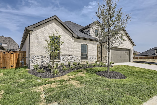 french country home with a front yard