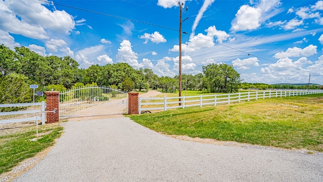 view of road featuring a rural view