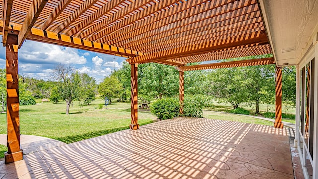 view of patio with a pergola