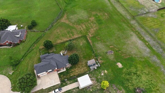 aerial view featuring a rural view