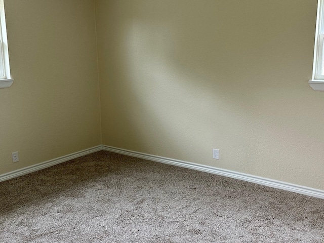 unfurnished room featuring carpet flooring