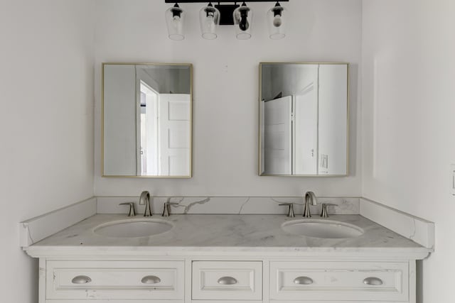 bathroom with double sink vanity