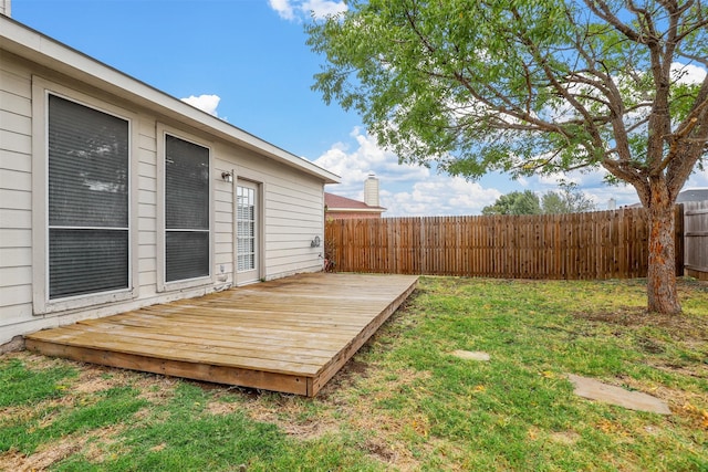 view of yard with a deck