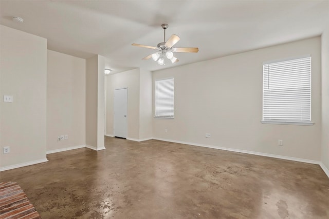 spare room featuring ceiling fan