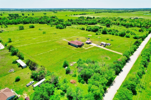 aerial view featuring a rural view