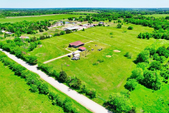 aerial view featuring a rural view