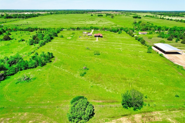 drone / aerial view with a rural view