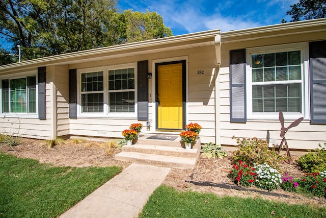 view of single story home