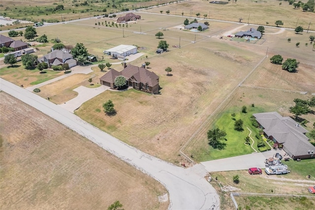 aerial view with a rural view