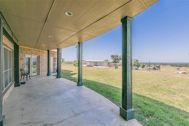 view of patio / terrace featuring french doors