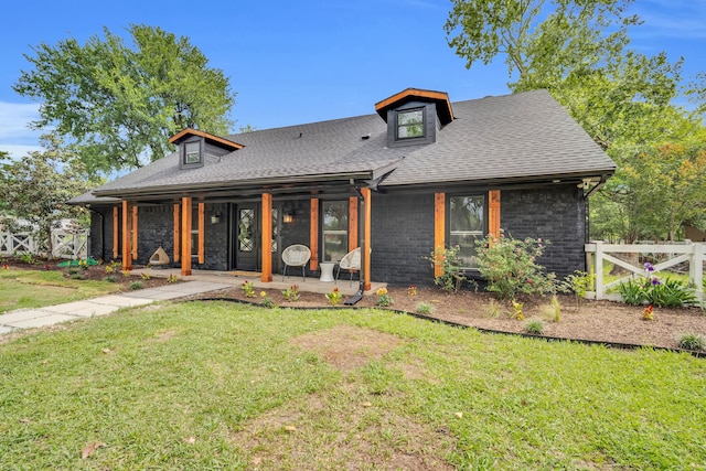 view of front of property with a front yard