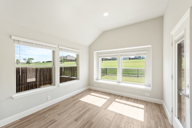 interior space featuring vaulted ceiling