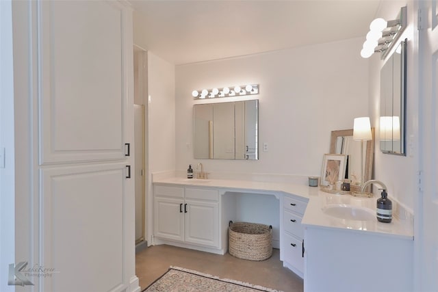 bathroom featuring large vanity