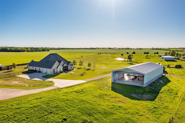 drone / aerial view featuring a rural view