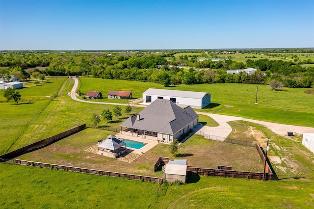 drone / aerial view featuring a rural view