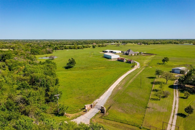 drone / aerial view featuring a rural view