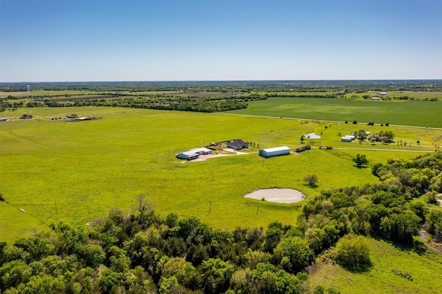 aerial view featuring a rural view