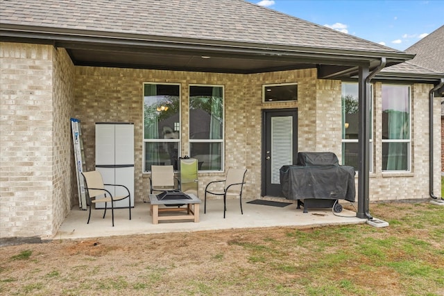 view of patio featuring grilling area