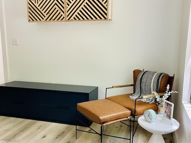 living area featuring light hardwood / wood-style flooring