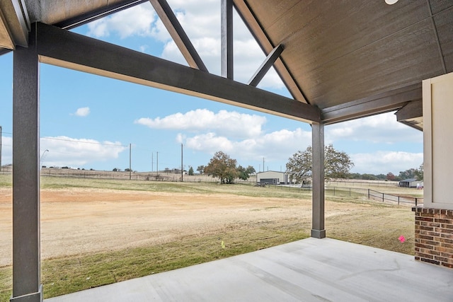 view of patio featuring a rural view