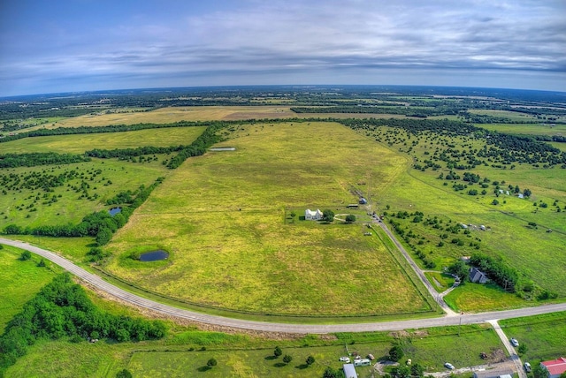 drone / aerial view with a rural view