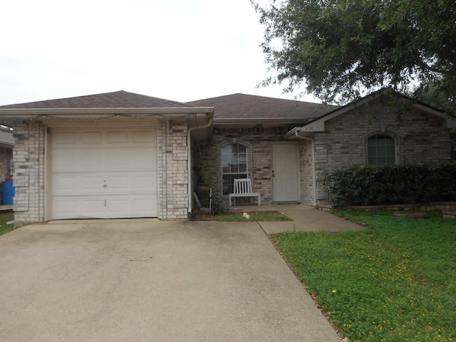 single story home with a garage