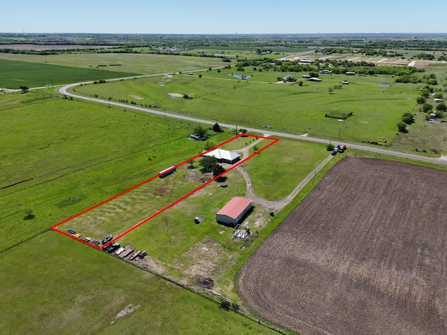 bird's eye view featuring a rural view