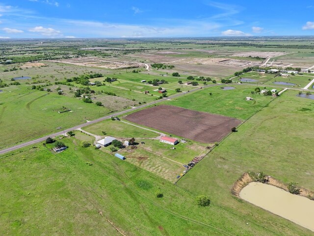 bird's eye view with a rural view