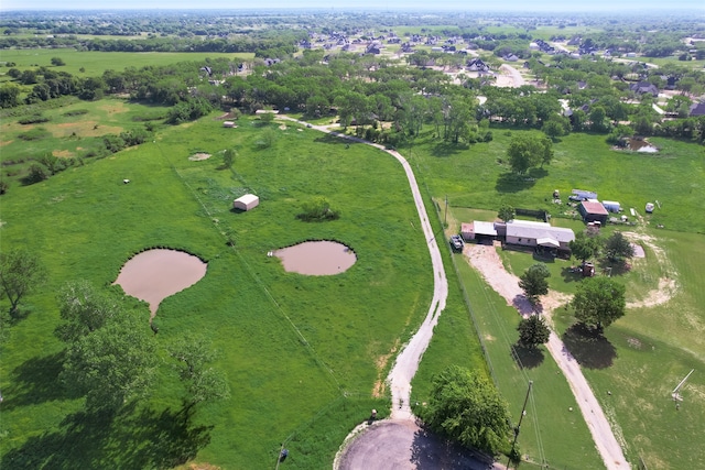 aerial view with a rural view