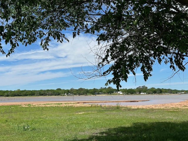 view of yard with a water view