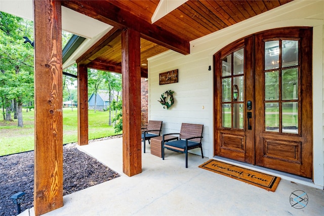 entrance to property with french doors