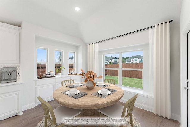 dining room featuring plenty of natural light and light wood-type flooring