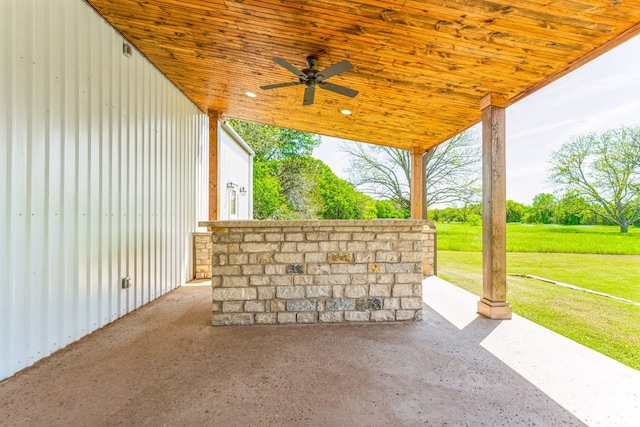 view of patio / terrace with ceiling fan