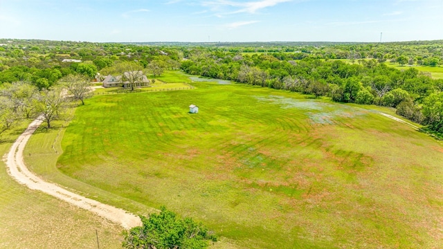 bird's eye view featuring a rural view