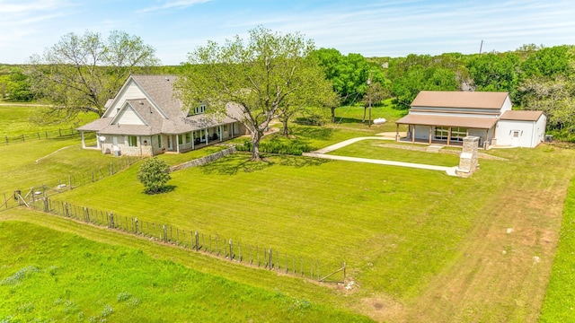 bird's eye view featuring a rural view