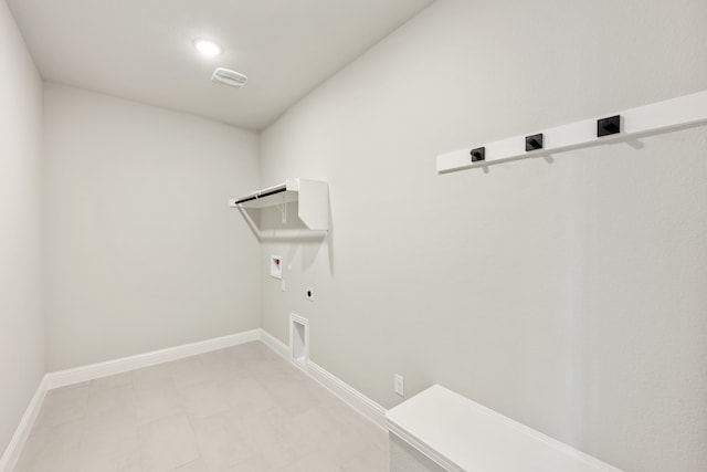 washroom featuring gas dryer hookup, washer hookup, and electric dryer hookup