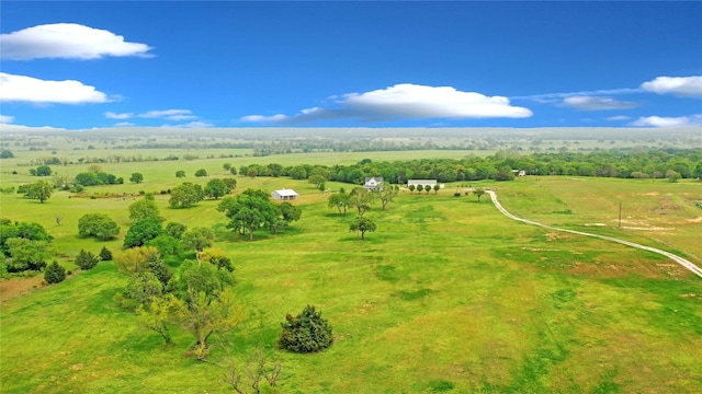 aerial view featuring a rural view